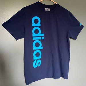 Adidas T Shirt Mens Large Dark Blue w/ Light Blue